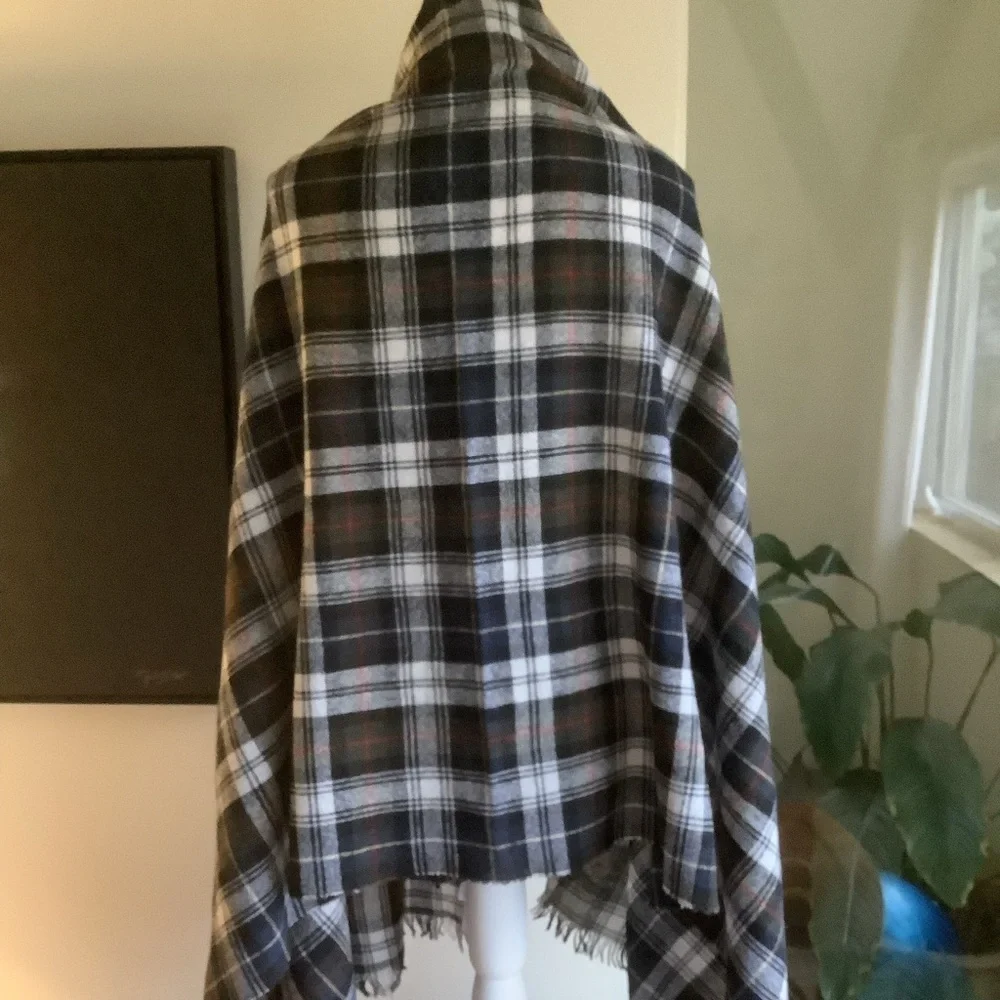 J. Crew Wool Blend Plaid Scarf/Wrap Made in Italy